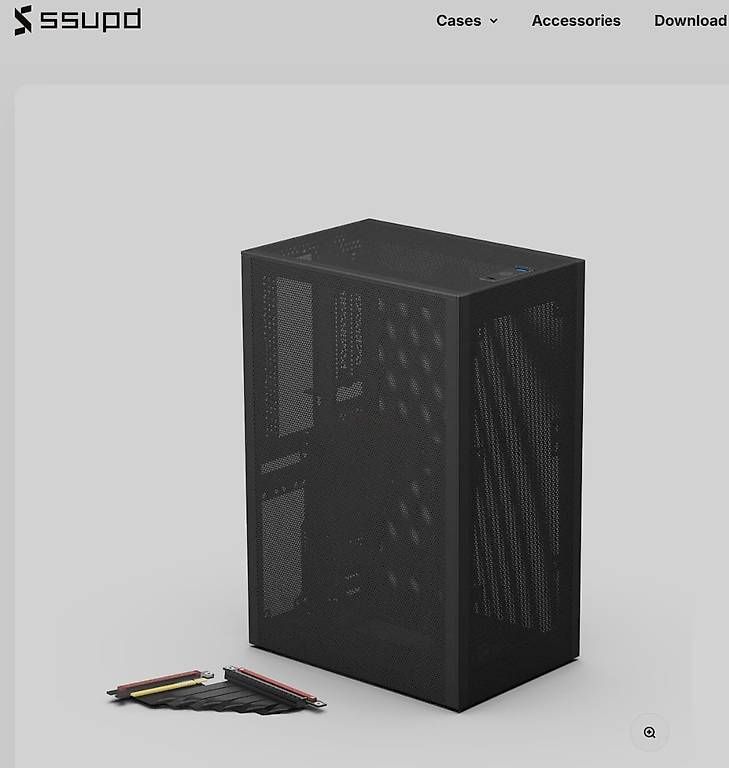 Custodie: Ssupd Meshlicious Mini-ITX PC CASE Black + PCI Riser 4.0 – Usato da Lausanne venduto da guestudio