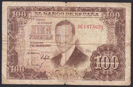 Spanien 100 Pesetas 1953