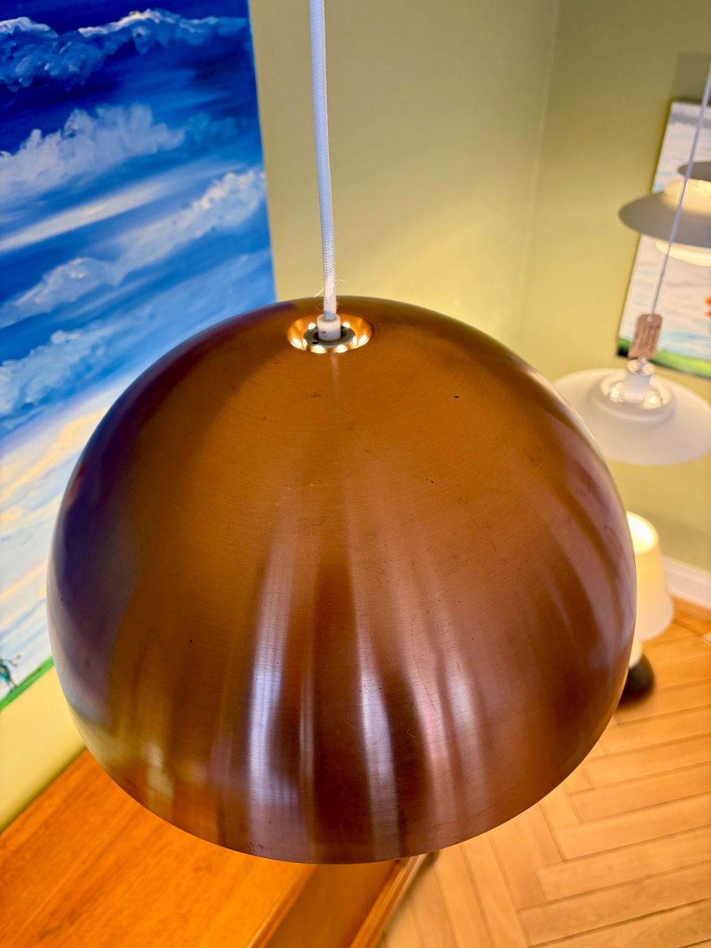 Lampadari & plafoniere: Staff Dome 70er Kupfer Deckenlampe Vintage – Usato da Basel venduto da LampenArt-Basel 2