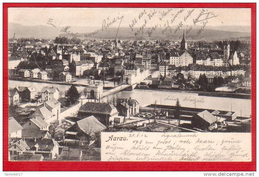 Cartoline postali: AARAU, LICHTDRUCK 1902 – Usato da Grüningen venduto da Kartenlaube