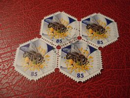 Marke Bienen/Bienenwabe, 2011, FDC + Lose 4erblock ET-o