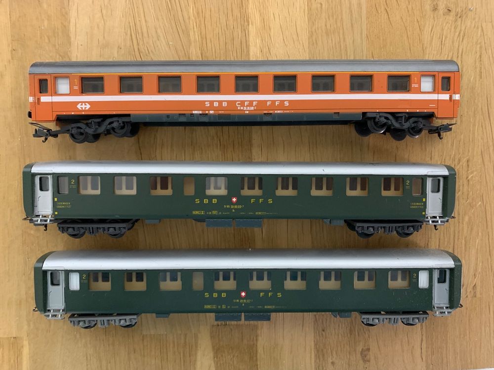 10er Set Beleuchtete Modelleisenbahn Autos Spur HO Produktbild-Vorschau 3
