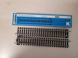 Märklin 2291 H0 – 2× Übergangsgleis K-Gleis auf M-Gleis OVP