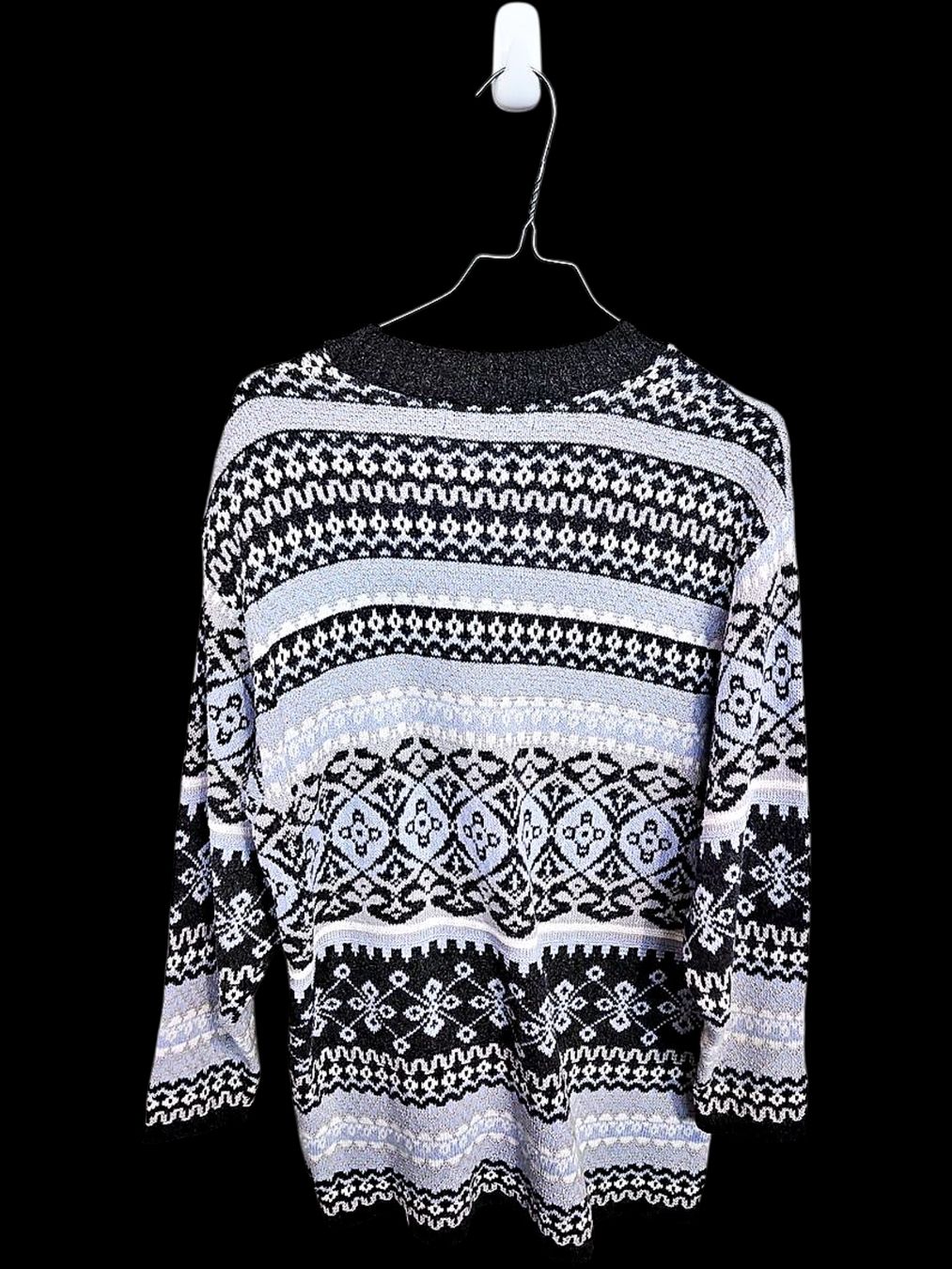Pullover & Sweatshirts: GIORGIO Fair Isle Pullover – Größe 46 – Schwarz & Hellblau – Gebraucht aus Zug von vinokilo 3