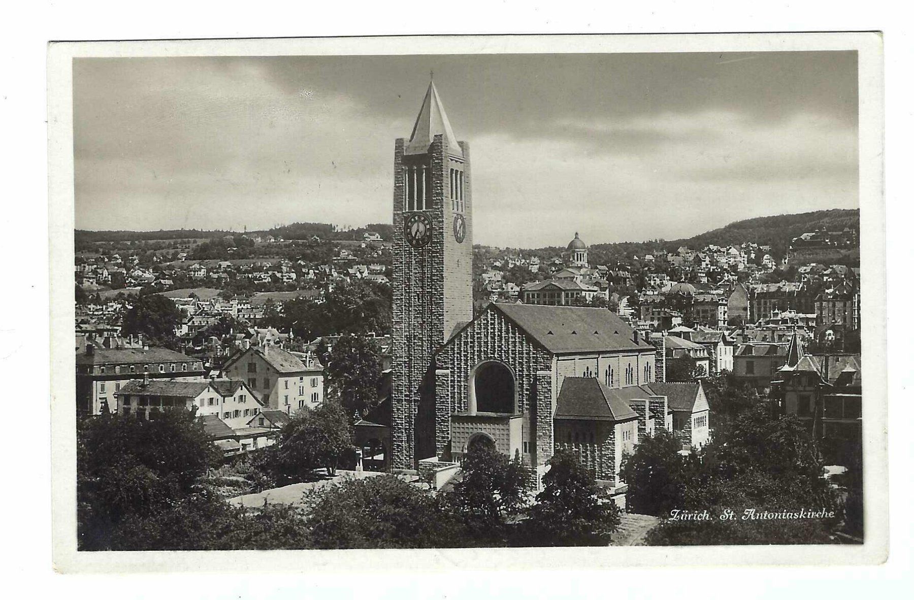 Ansichtskarten: Zürich St. Antoniuskirche 1931 ms – Gebraucht aus Aarau von fussball-fussball
