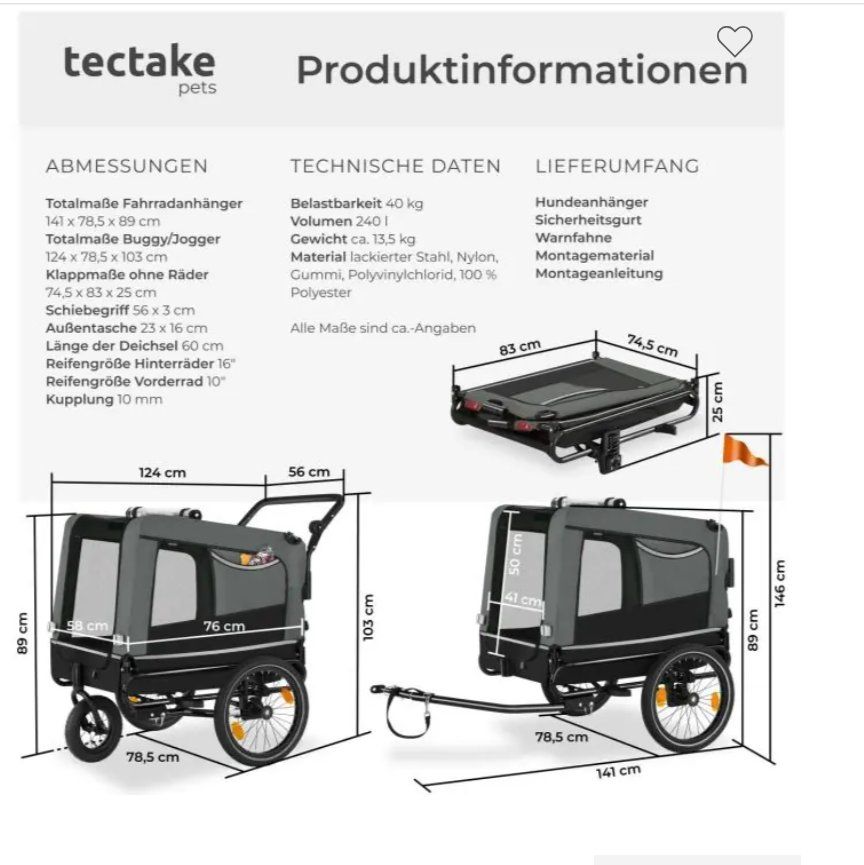 Anhänger: HUNDE FAHRRADANHÄNGER – Neu (gemäss Beschreibung) aus Dottikon von Flaxi 4