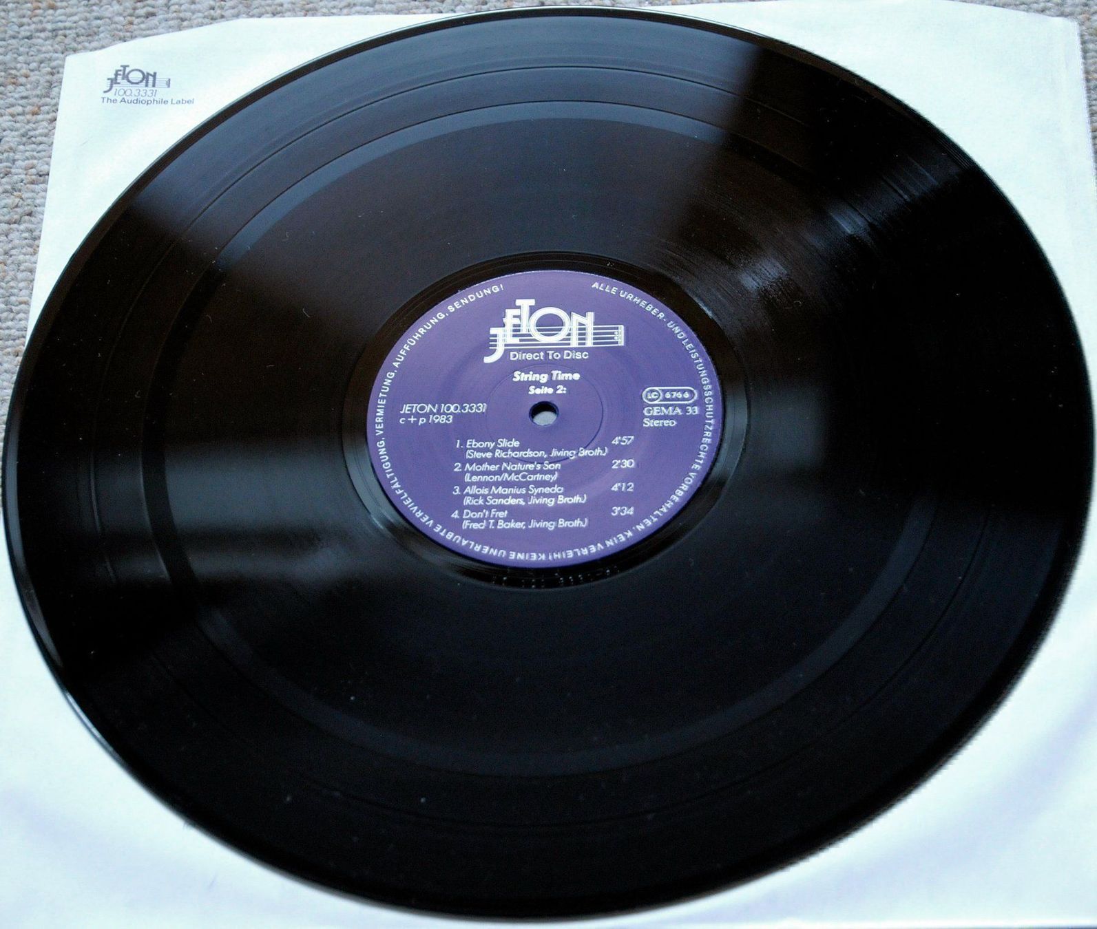 Dischi in vinile: Jeton Audiophile Direktschnitt LP String Time Rick Sanders – Usato da Unterseen venduto da vinylmore 1