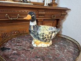 Capuani Este Italy Keramik Terrine Ente Handbemalt Majolika