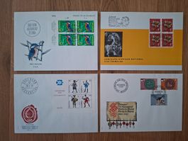 4 FDC Schweiz 1966–1981 Pro Natura, Internaba