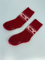 rote warme Socken mit Elchmuster Gr. 35-38
