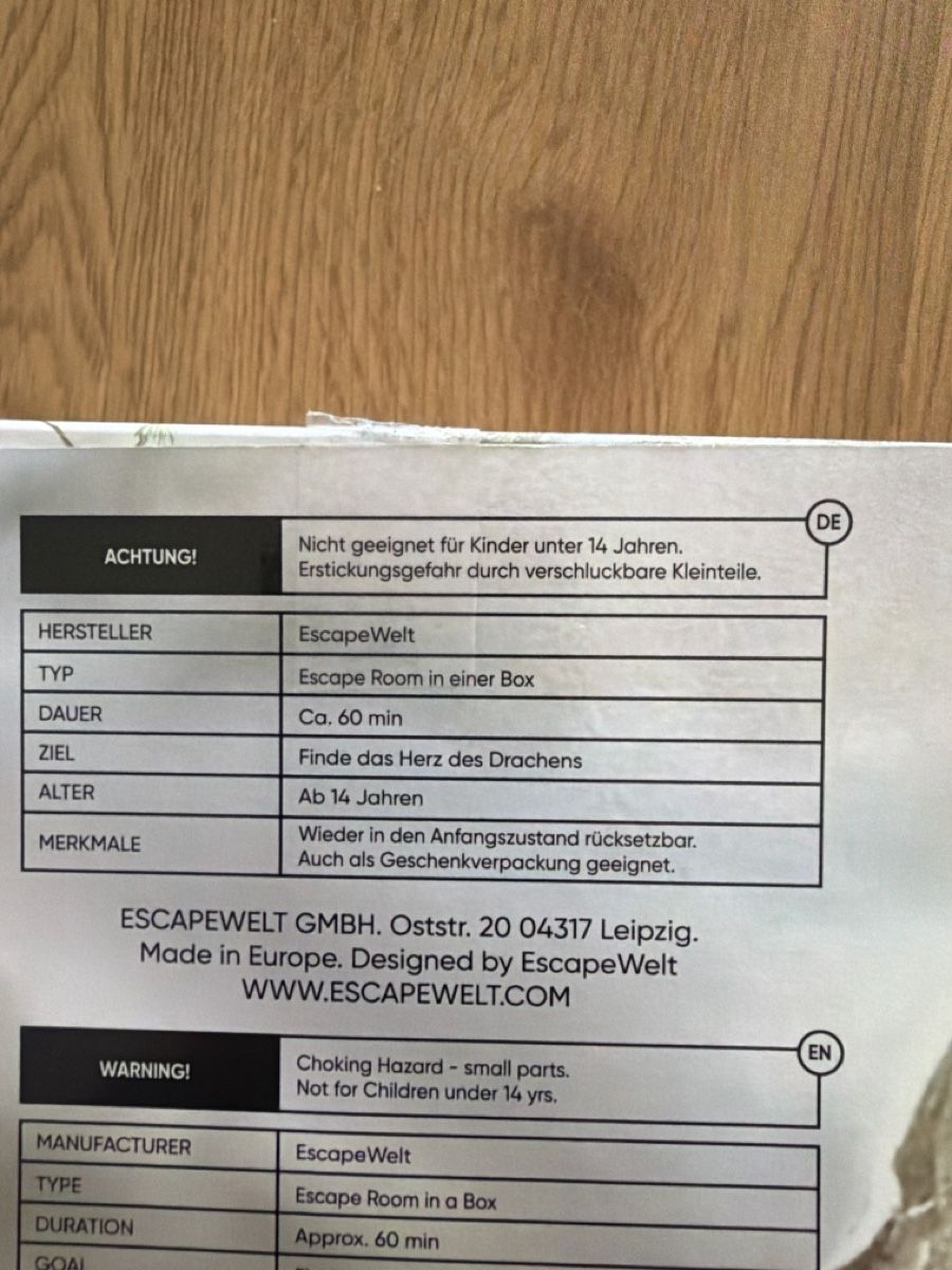 Recipients et similaires: Escape Room in einer Box Holz Neuwertig  – Neuf (Voir description) à Schöftland par nevio74 3