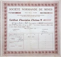 Société Normande de Mines, Paris - 1929