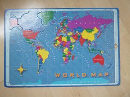 WORLD MAP Puzzle  "vintage"  36 Teilig Karton