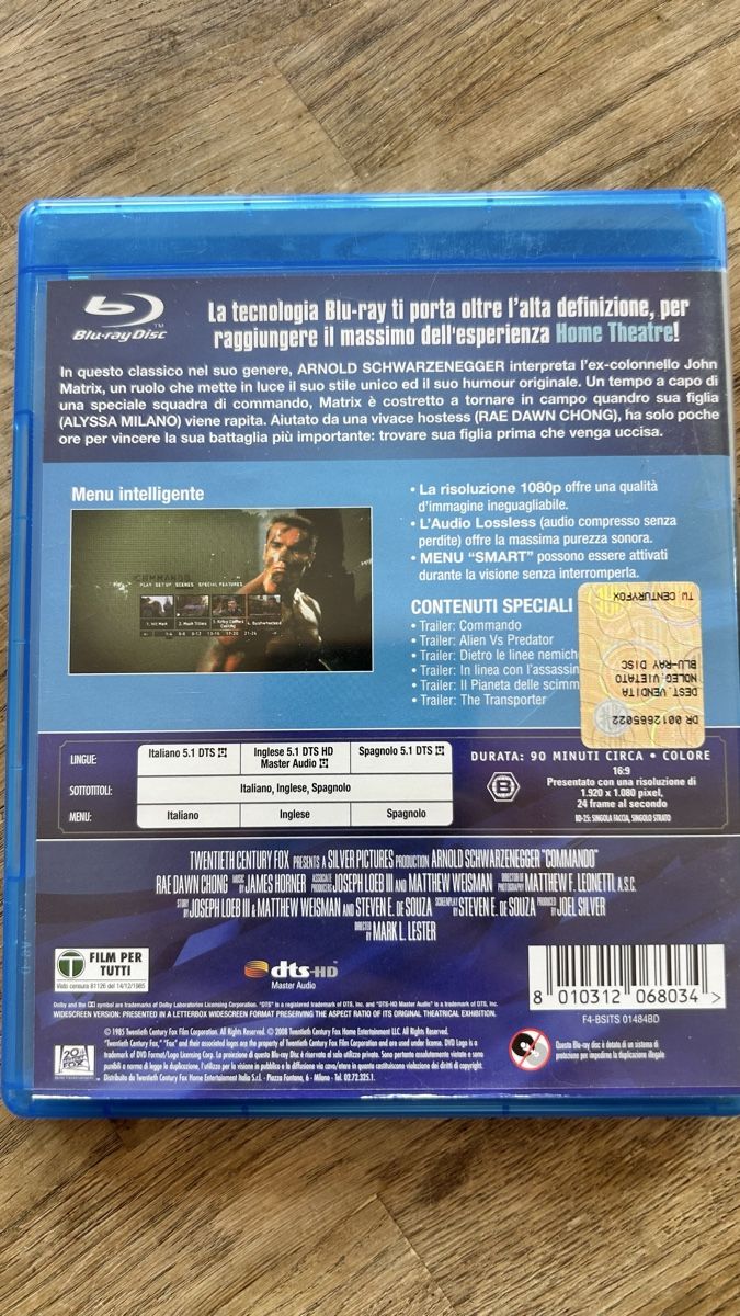 Tutti i DVDs: Commando Blu-Ray - Schwarzenegger Action Classic! – Usato da Lugano venduto da bad_2t9b 1