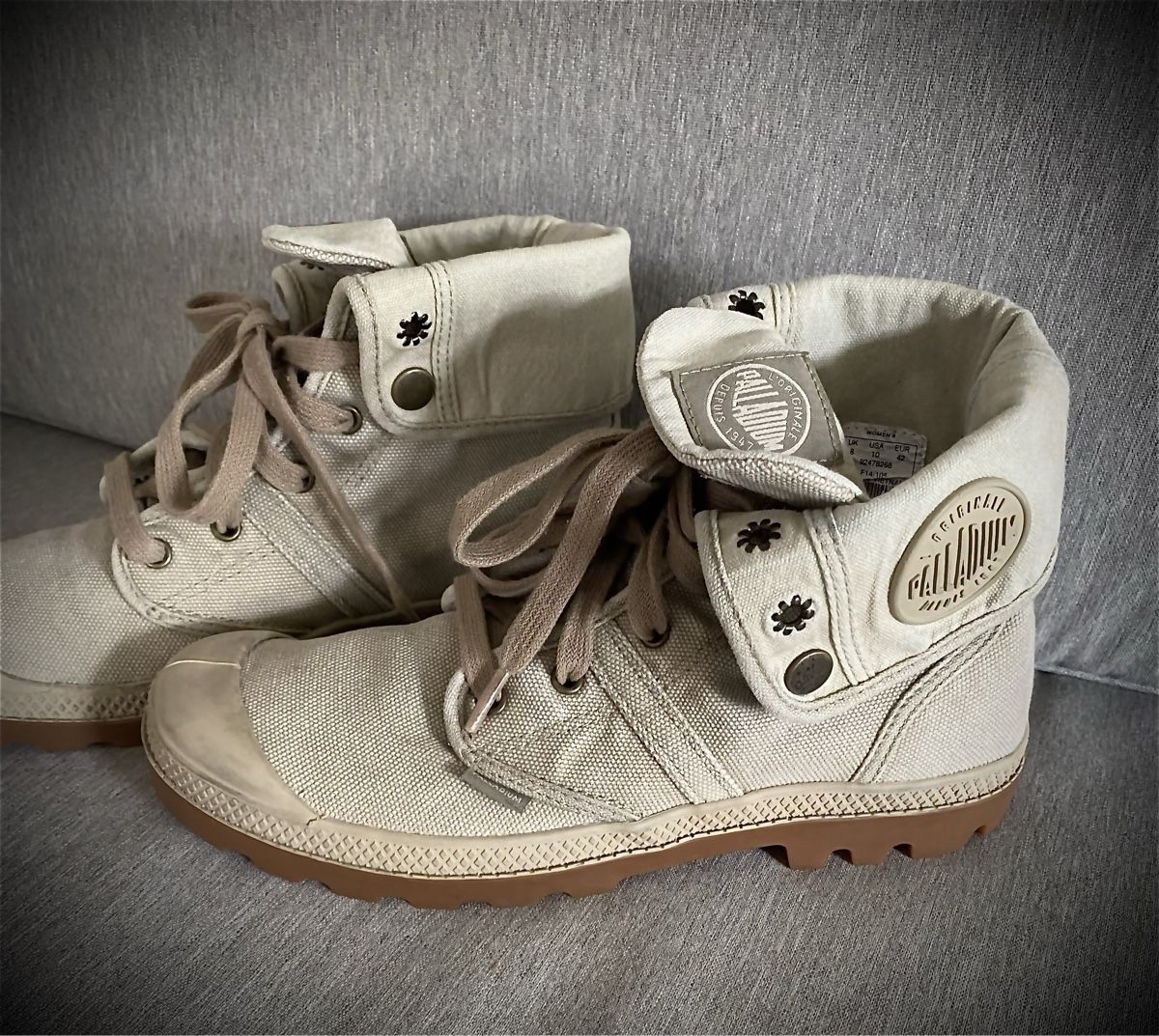 Palladium Herrenschuhe: Palladium Boots, Canvas, Beige, Gr. 42 – Gebraucht aus Balterswil von Bibi66
