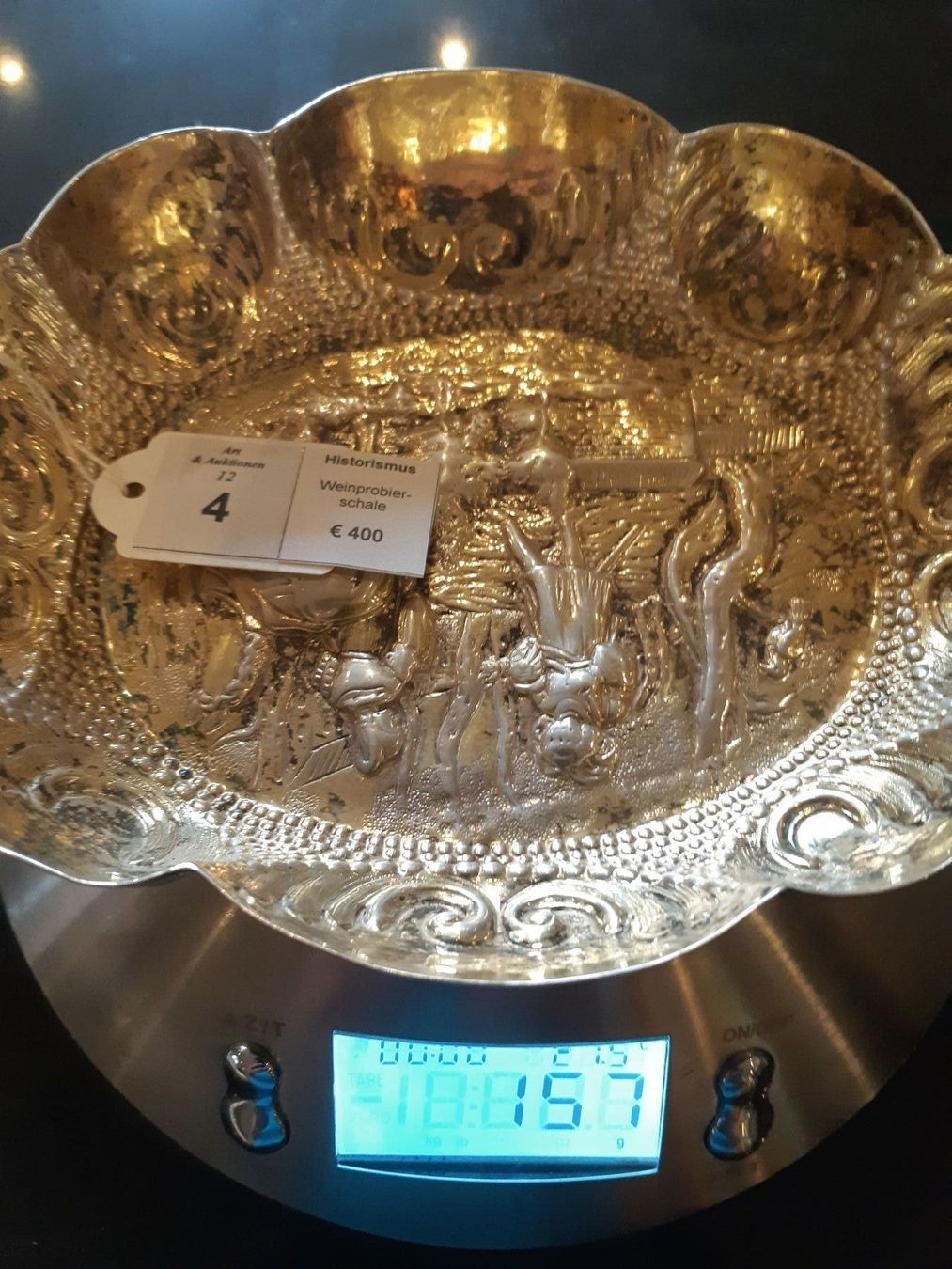 Piatti di portata: Silber Weinprobierschale Historismus – Usato da Grindelwald venduto da carro5 7