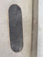 Mini Skateboard gelb mit Motiv gebrauchter Zustand