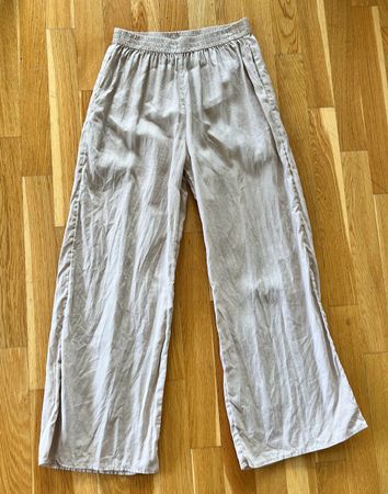 ARKET Leinenhose / Wide-Leg Hose beige