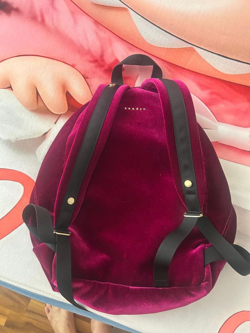 Sandro Zaini: Sandro Rucksack Samt Bordo Top Zustand – Usato da Basel venduto da Friend68 1