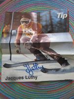 ANTIKES AUTOGRAMM JACQUES LÜTHY SKIRENNFAHRER ORIGINAL