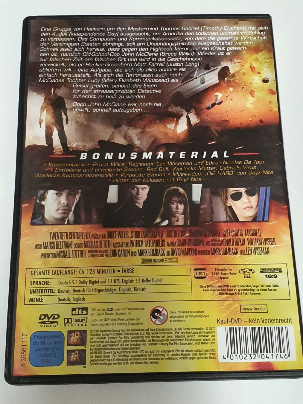 Tutti i DVDs: Stirb langsam 4.0  DVD Die Hard – Usato da Oberdorf BL venduto da BaldenEagle 3