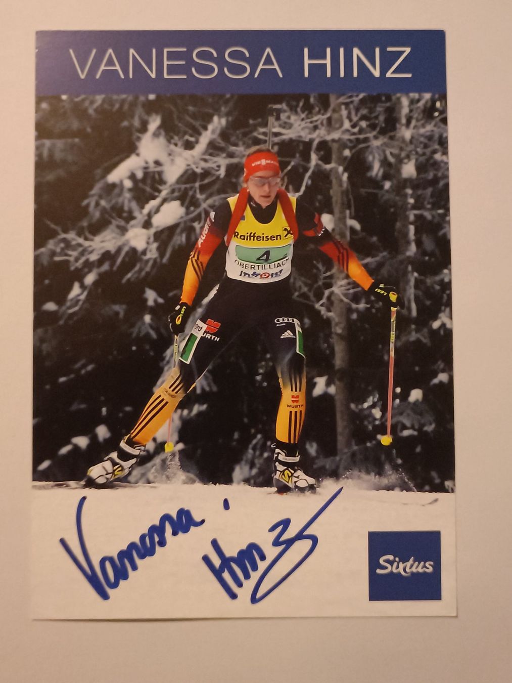 Autografi: Vanessa Hinz - Biathlon - handsigniert – Usato da Menziken venduto da Artographs