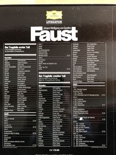 Schallplatten: 10Vinyl Goethe Faust & Sinfonieorchester – Neu (gemäss Beschreibung) aus Wengen von rotstock1696 2