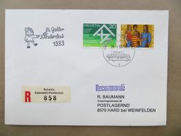 Gelaufener R-Brief (Automobilpost, St. Kinderfest) 1983