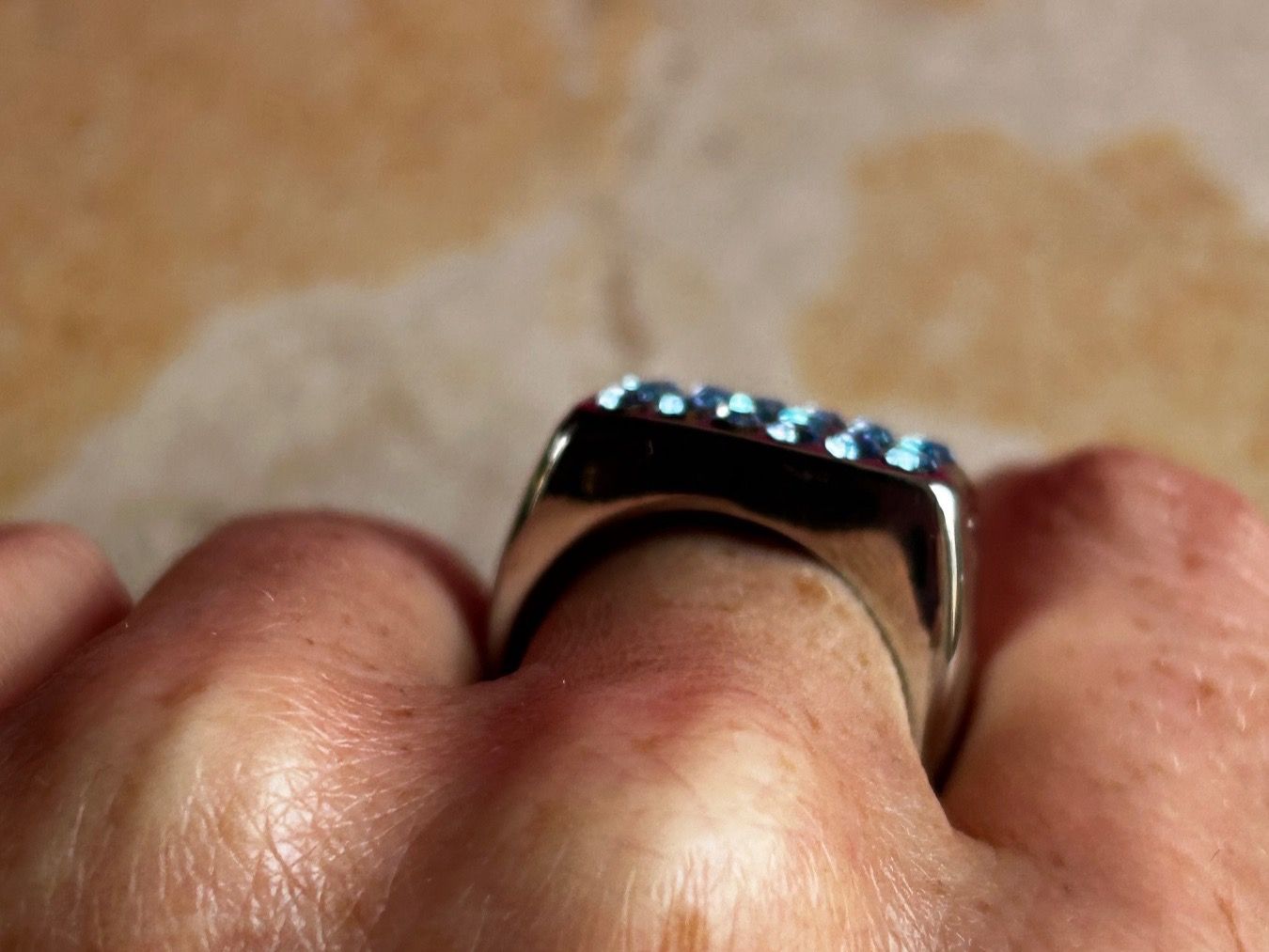 Anelli: Ring RETRO BLUE Gr. 61  Statement Ring – Usato da Dittingen venduto da Bijoubelle 5