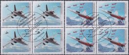 2014, Nr.1493+1494 (Luftwaffe) 4er-Blöcke +Ersttags-Stempel.