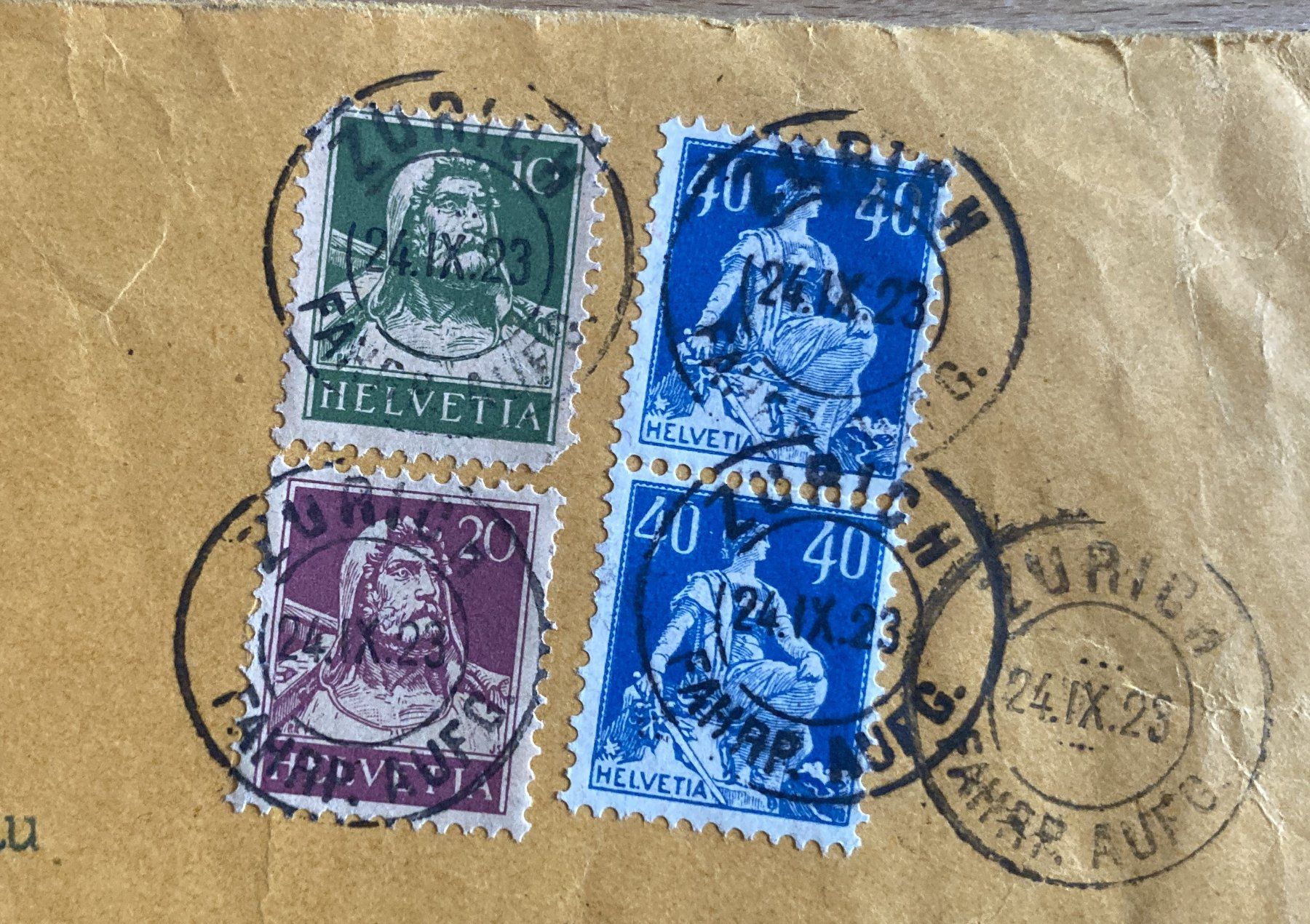 Tutti i francobolli: 1923, 2x Expressbriefe mit Mischfrankaturen – Usato da Flawil venduto da Furti 1