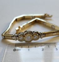 Gold 585 Massiv Armband Mit Steine
