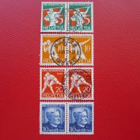 1932, J61-J64 (Juventute) saubere PAARE, Zentrums-STEMPEL !
