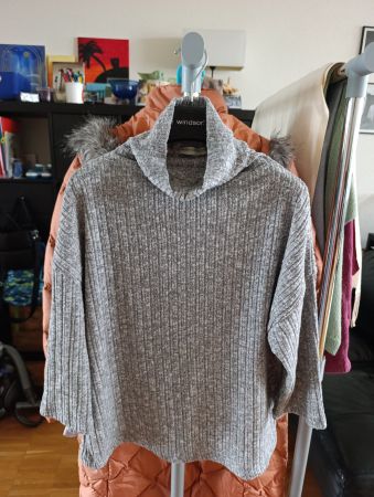 Strickjacke Damen Grau, Gr M