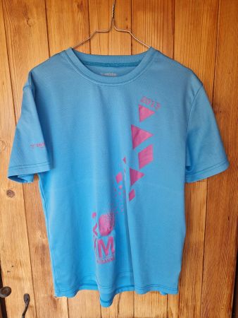 T-shirt de course ou de sport bleu vif. Homme.