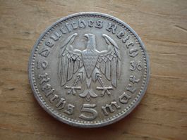 (N5) 5 reichsmark 1936 A Paul von Hindenburg
