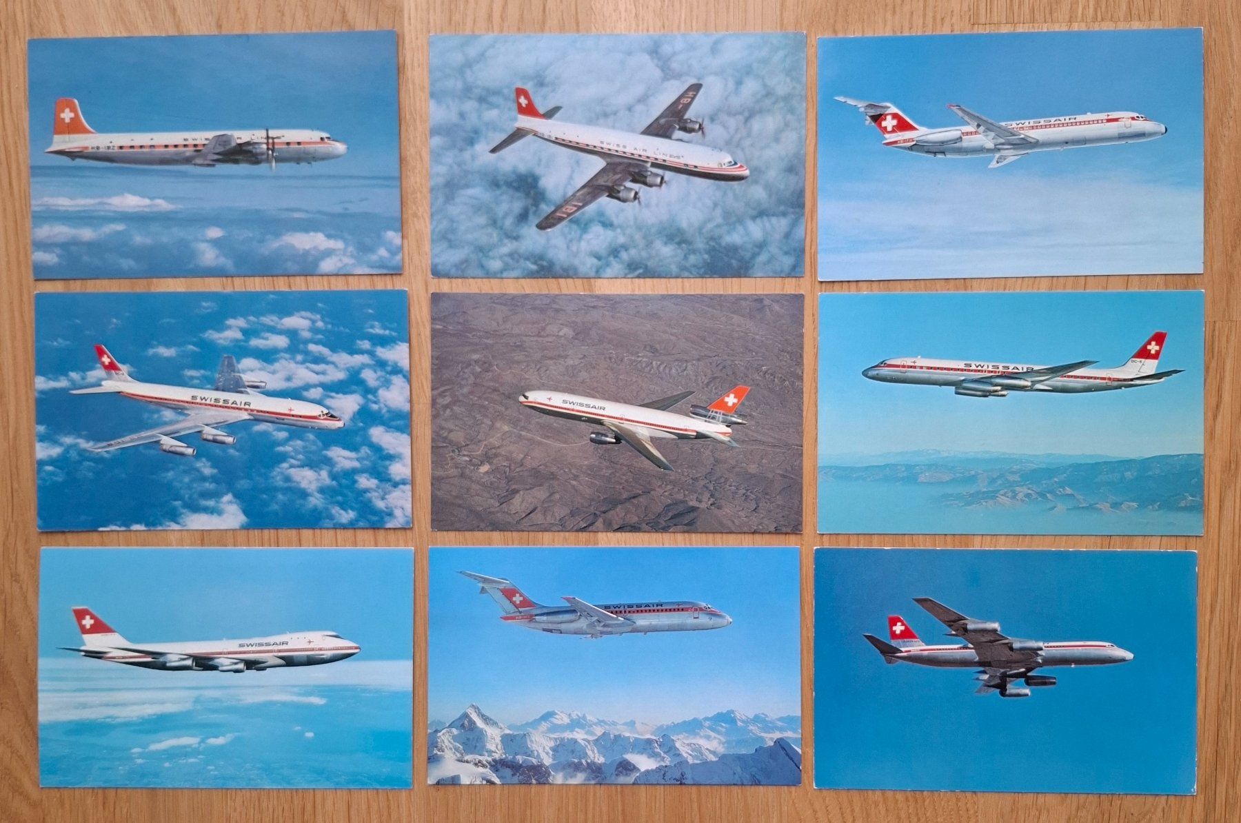Cartes postales: SWISSAIR ca. 1970-1980 - 9 Ansichtskarten – D'occasion à Wil SG par Clanx
