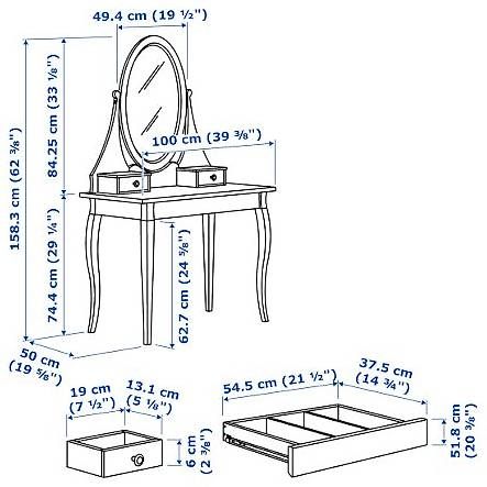 Tavoli da trucco: HEMNES Schminktisch mit Spiegel dressing table with mirror – Usato da Birmensdorf ZH venduto da szy_5lsn 2