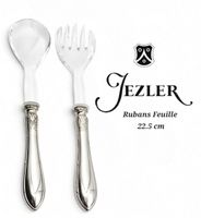 Anciens Couverts à salade Jezler 800Silb Ruban feuille 