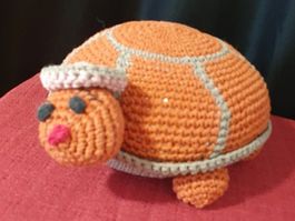 Häkel Schildkröte Kissen Daunen 40x40 NEU Handarbeit