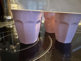 4x Kaffeetassen Porzellan Rosa Mynte Ib Laursen