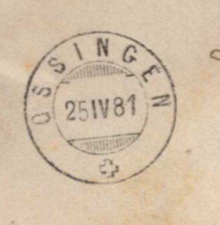 Tutti i francobolli: OSSINGEN,  25.IV.81  Tübelibrief – Usato da Aarau venduto da kufi44 1