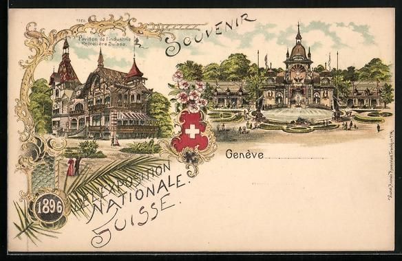 Cartes postales: Litho Geneve, Pavillon de l' industrie H – D'occasion à Berlin par bartko-reher