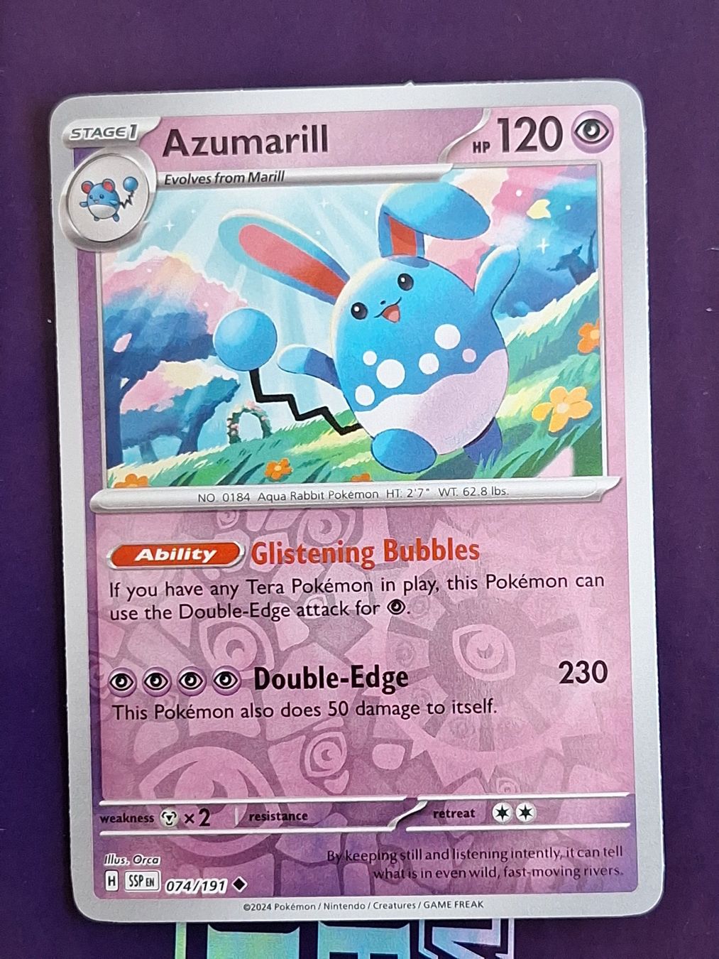 Pokémon Carte collezionabili: Azumarill - Reverse Holo - Pokemon Surging Sparks – Usato da Altstätten SG venduto da GGsGameshop