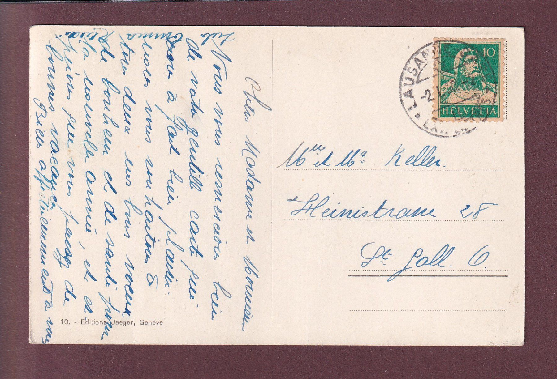 Cartoline postali: BARQUE du LAC LEMAN - 1930 Bonne Année – Usato da Pully venduto da nicecards 1