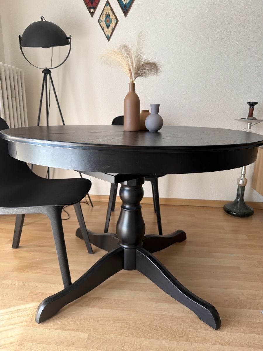 Set di tavolo e panche: Runde Schwarze Esstisch mit 4 Stühle – Nuovo (secondo la descrizione) da Luzern venduto da sof_m7x9 3