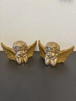 2x Goldene Engel Dekofiguren