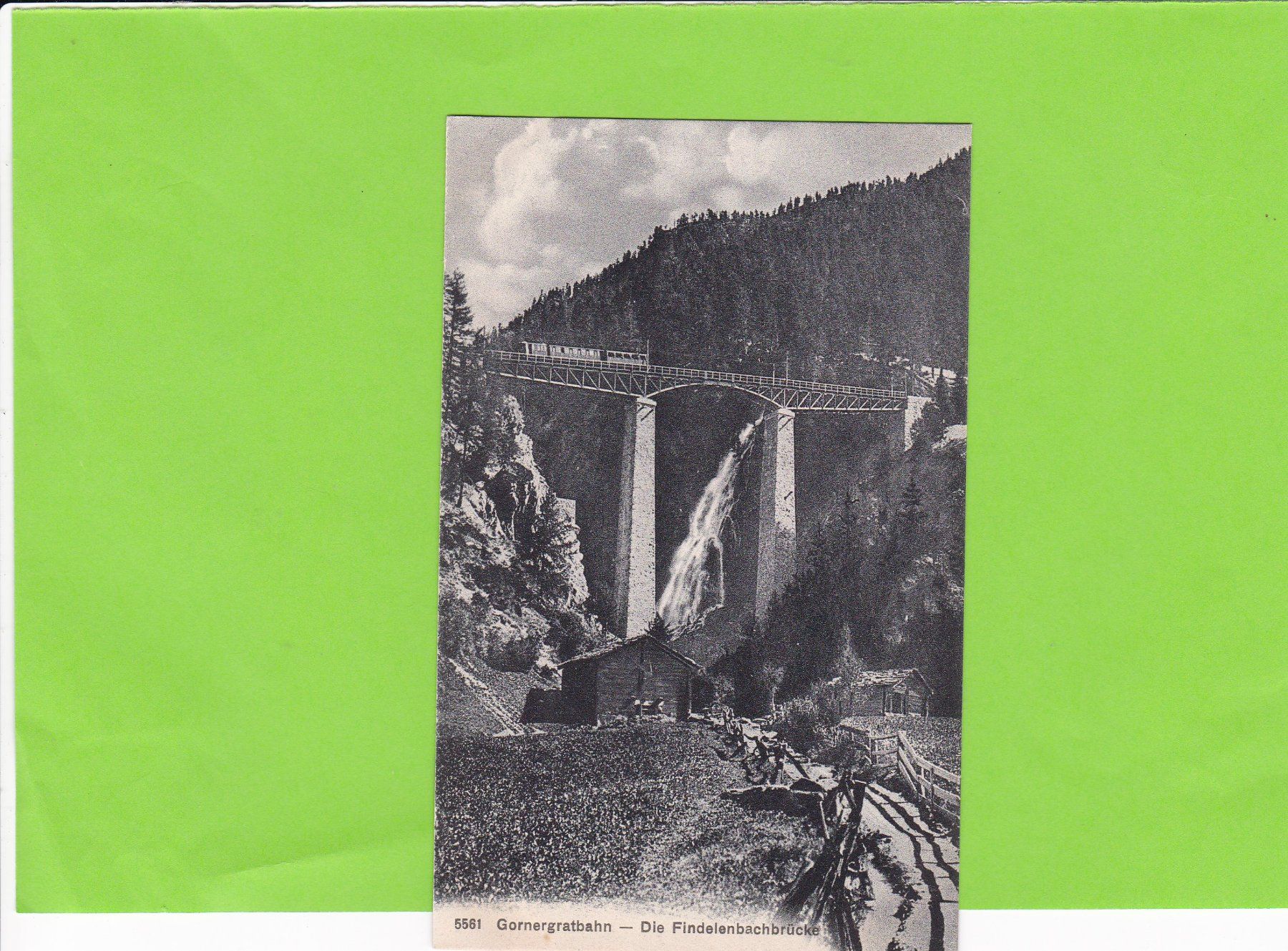 Cartoline postali: Gornergratbahn-Die Findelenbachbrücke – Usato da St. Peterzell venduto da neckertal