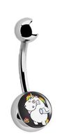 Pummeleinhorn Bauchnabelpiercing - Glitzer Piercing