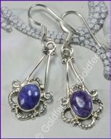 CHAROITE, Charoit Ohrhänger 925 Silber